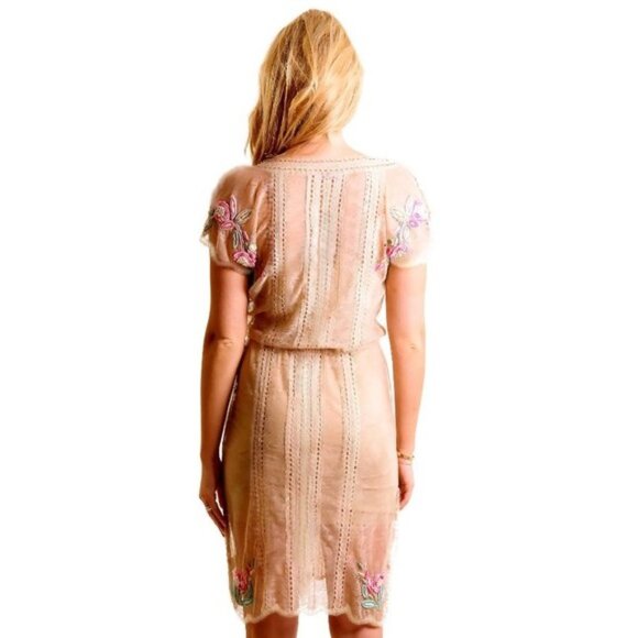 Matthew Williamson Vintage 1920s Flapper Gypsy Lace Embroidered Beaded Dress - Picture 3 of 14